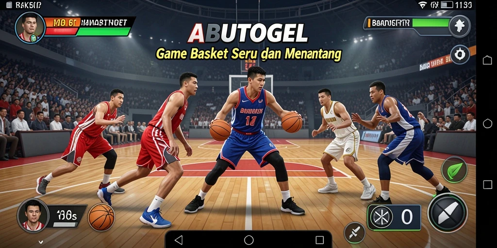 Tampilan bermain dalam game ABUTOGEL dengan grafis basket yang menakjubkan.