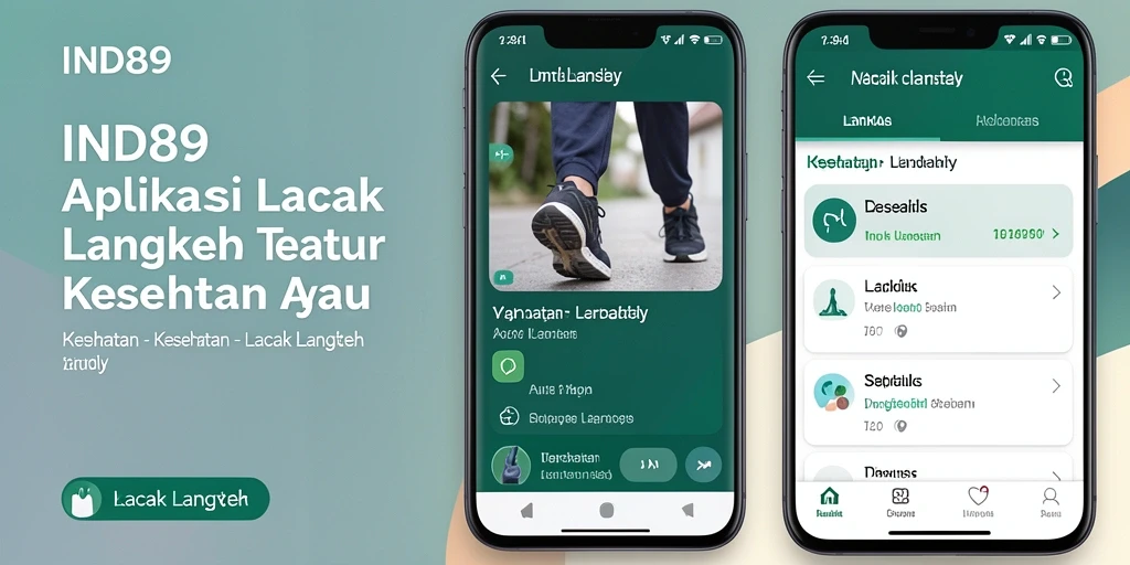 Tampilan antarmuka pengguna aplikasi Lacak Langkah IND89 yang menarik.