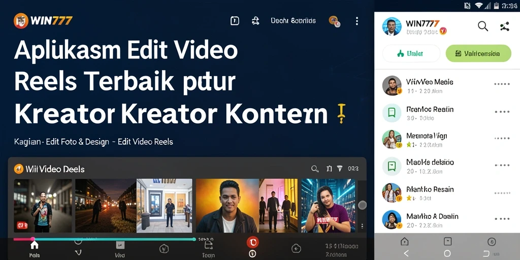 Tampilan antarmuka pengguna WIN777 yang sederhana dan intuitif untuk Edit Video Reels.