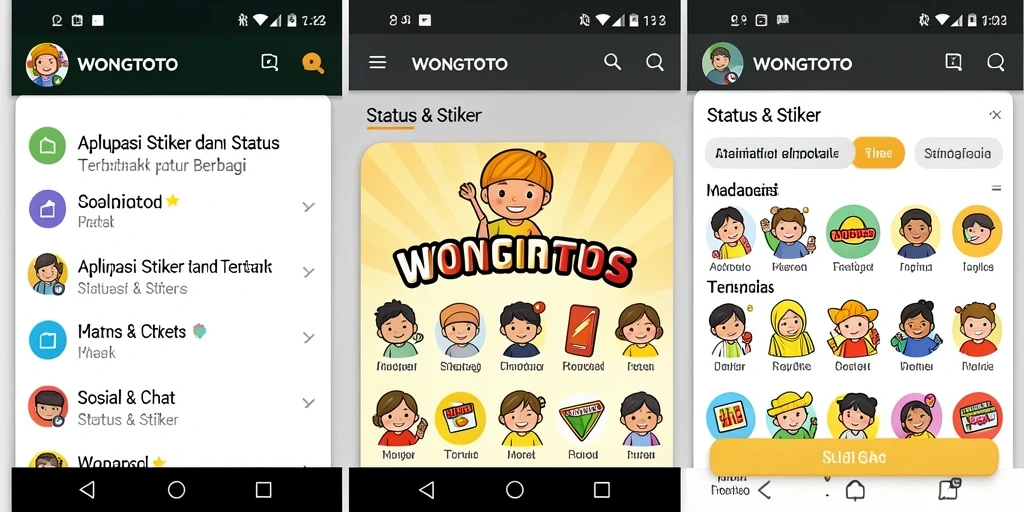 Tampilan antarmuka menarik dan mudah digunakan untuk status.