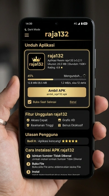 Tampilan halaman APK raja132