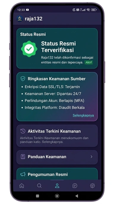 Tampilan kanal resmi raja132