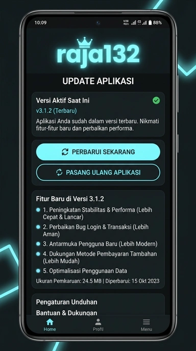 Tampilan riwayat versi raja132